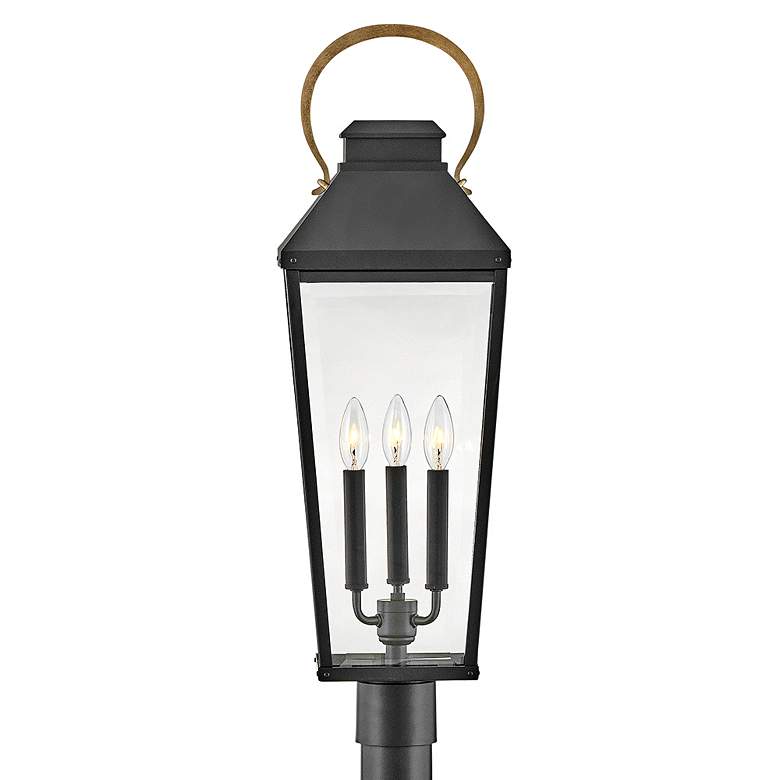 Image 5 Hinkley Lighting Dawson 30" High Black Lantern Post light more views