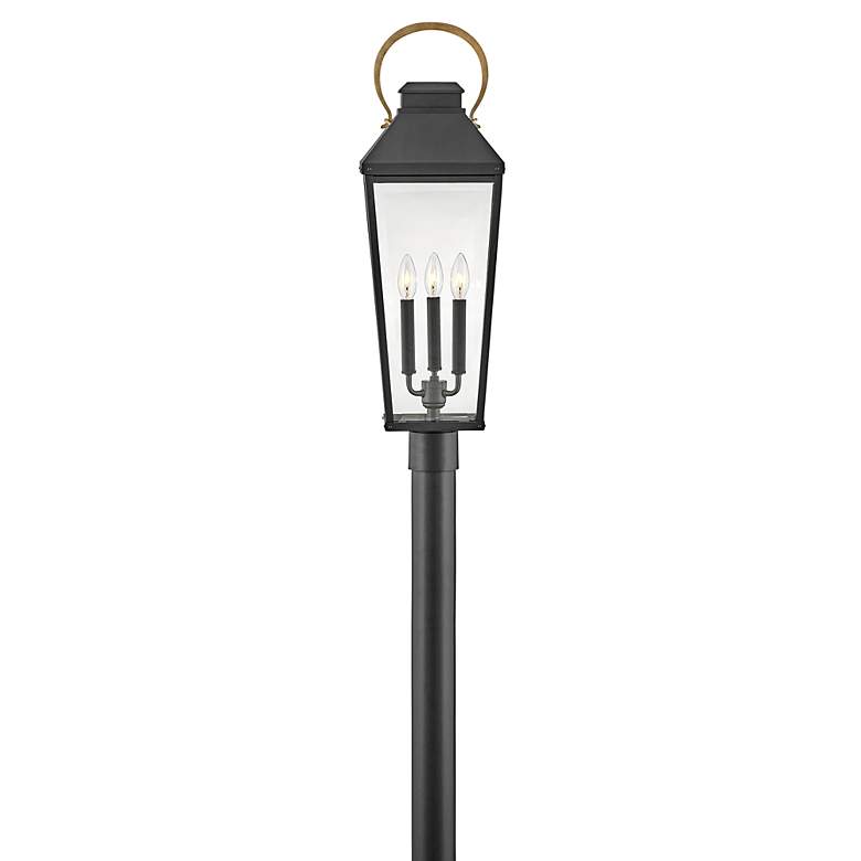 Image 7 Hinkley Lighting Dawson 30" High Black Lantern Post light more views