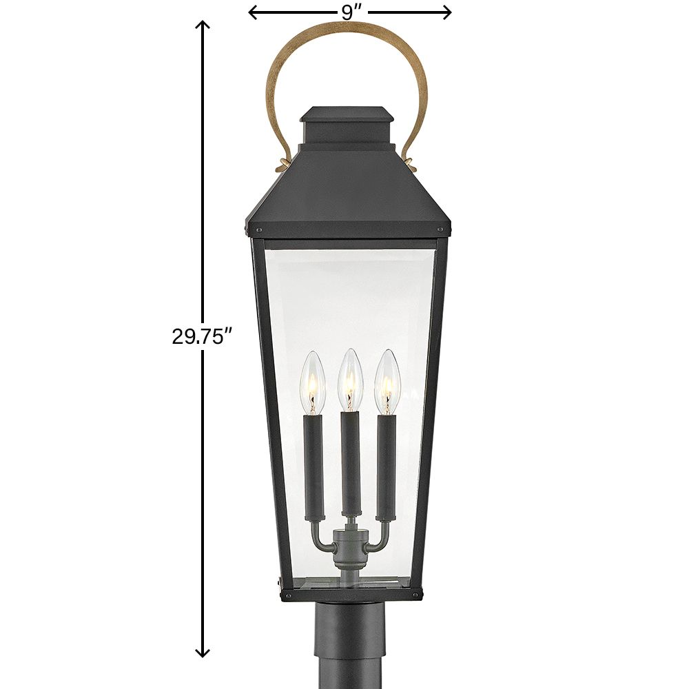 Hinkley Lighting Dawson 30" High Black Lantern Post light