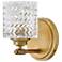 Hinkley Lighting Elle 7 3/4" Brass and Chevron Clear Glass Wall Sconce