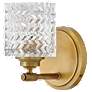 Hinkley Lighting Elle 7 3/4" Brass and Chevron Clear Glass Wall Sconce