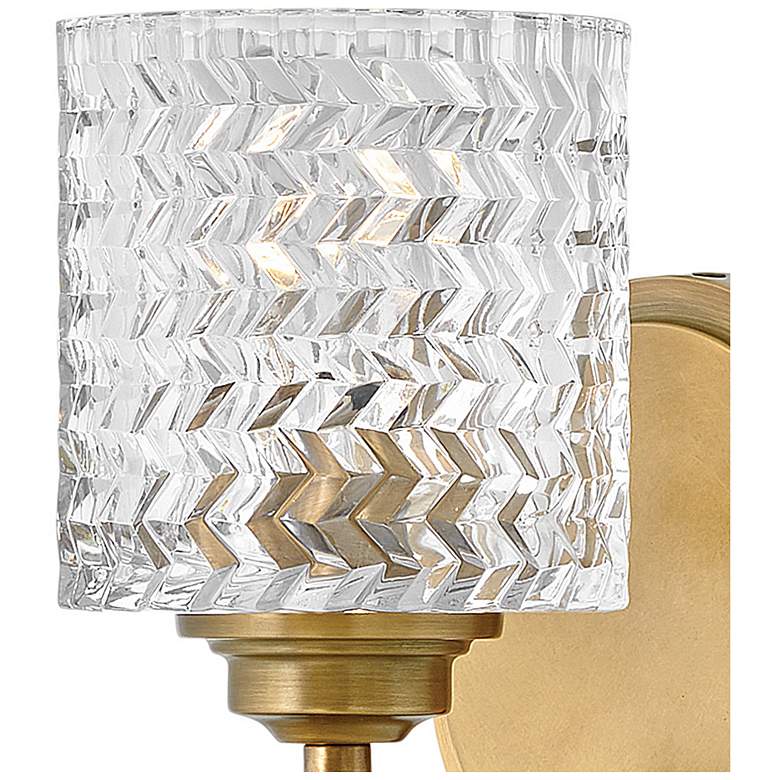Image 3 Hinkley Lighting Elle 7 3/4" Brass and Chevron Clear Glass Wall Sconce more views