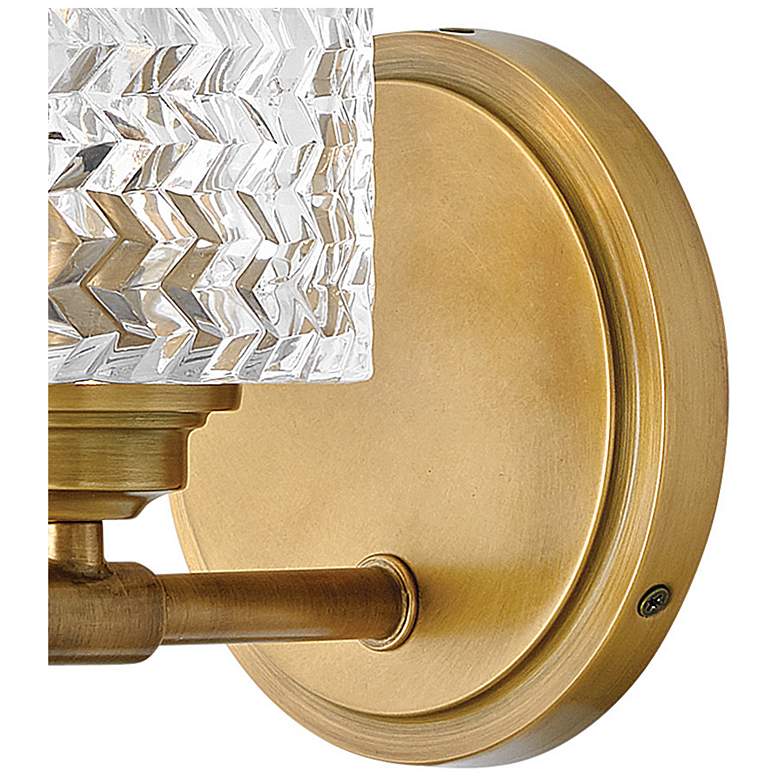 Image 5 Hinkley Lighting Elle 7 3/4" Brass and Chevron Clear Glass Wall Sconce more views