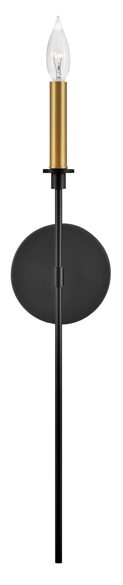 Hinkley Lighting Hux 24" High Black Lacquered Brass Wall Sconce