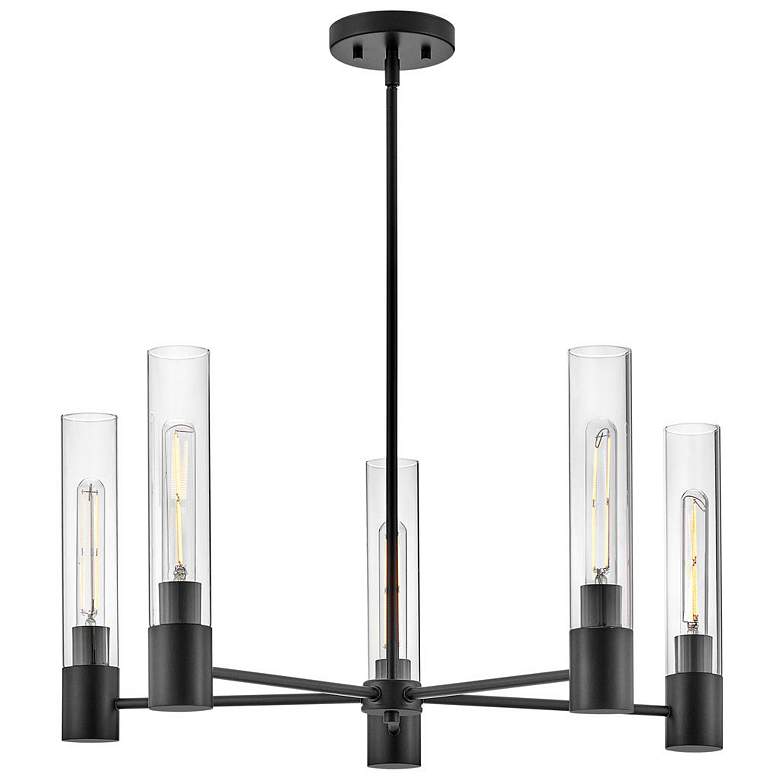 Image 1 Hinkley Lighting Lark Shea 28" Wide 5-Light Modern Black Chandelier