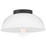 1_Hinkley Lighting Lark Stu 11" Wide Black abnd White Dome Ceiling Light