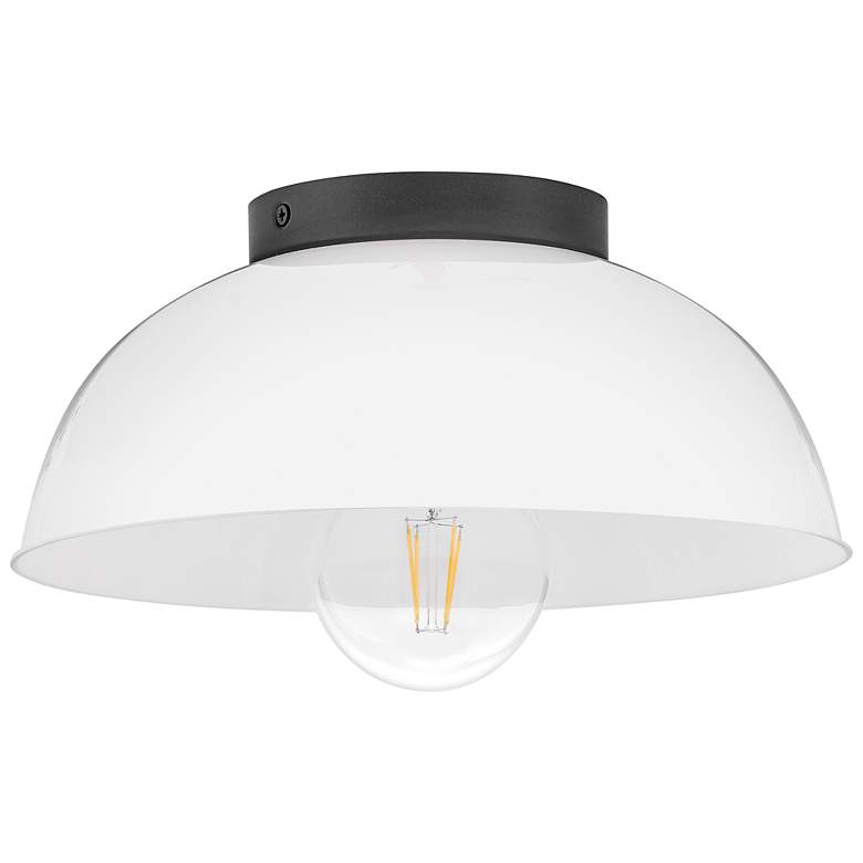 Image 2 Hinkley Lighting Lark Stu 11" Wide Black abnd White Dome Ceiling Light more views