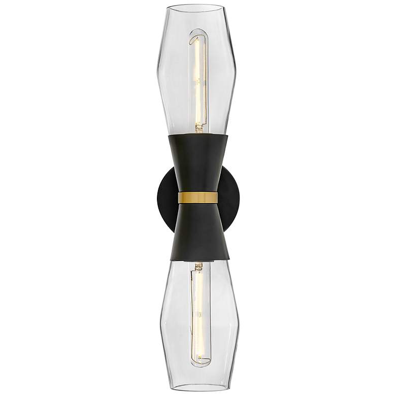 Image 3 Hinkley Lighting Livie 22" High Black Clear Glass Two Light Sconce more views