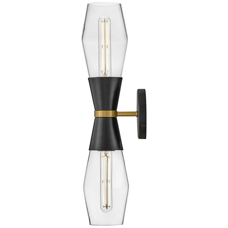 Image 4 Hinkley Lighting Livie 22" High Black Clear Glass Two Light Sconce more views