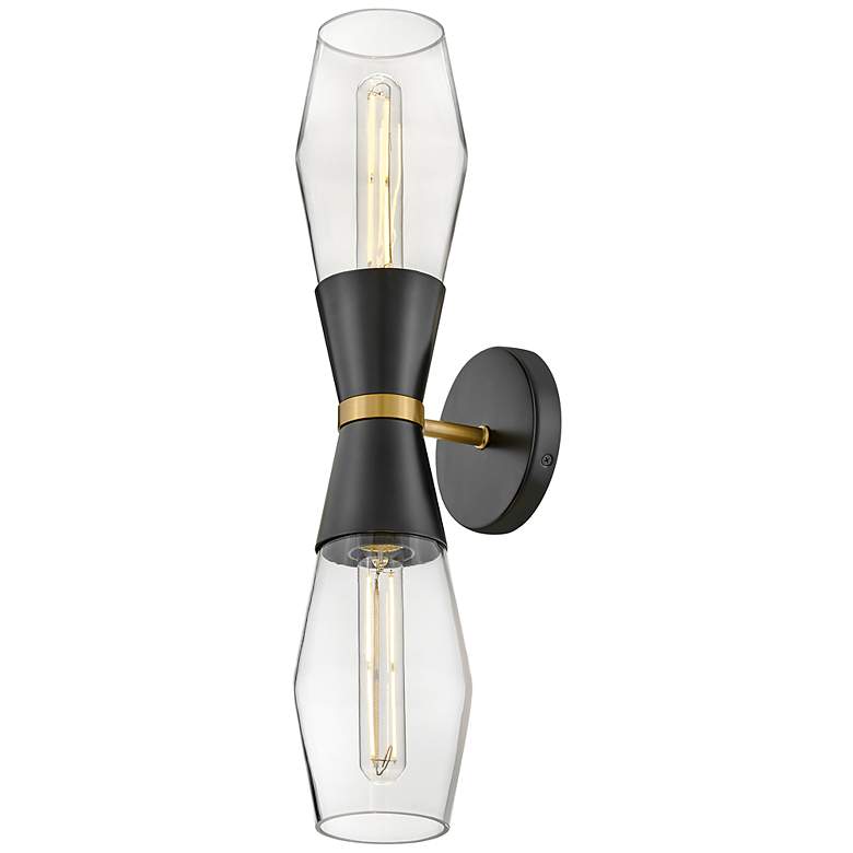 Image 5 Hinkley Lighting Livie 22" High Black Clear Glass Two Light Sconce more views