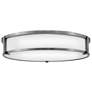 Hinkley Lighting Lowell 24" Antique Nickel White Glass Flush Mount