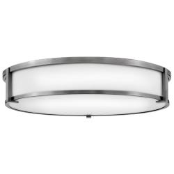 Hinkley Lighting Lowell 24" Antique Nickel White Glass Flush Mount