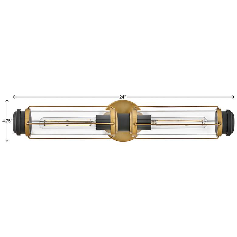 Image 6 Hinkley Lighting Masthead 24" Heritage Brass Clear Glass Bath Light more views