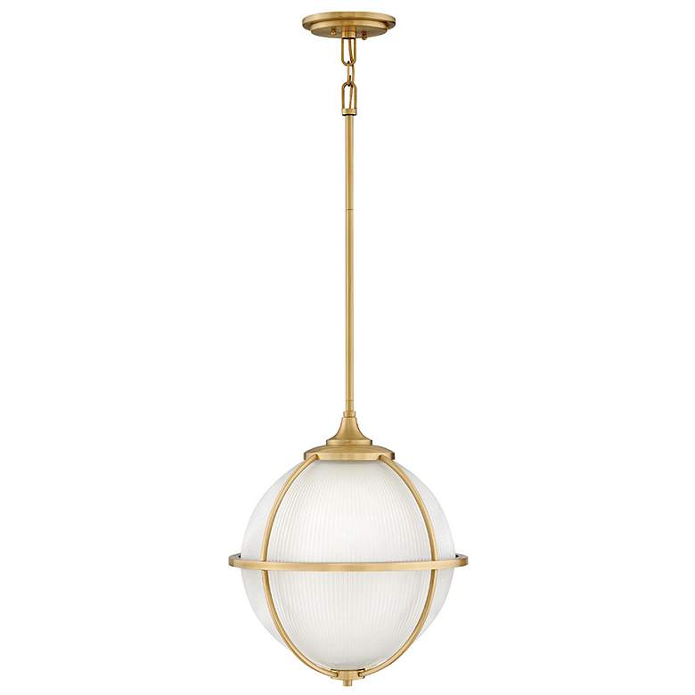 Image 1 Hinkley Lighting Odeon 15" Wide Gold and White Globe Pendant Light