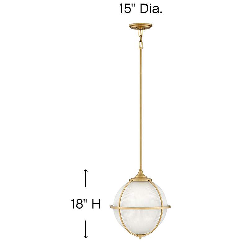 Image 4 Hinkley Lighting Odeon 15" Wide Gold and White Globe Pendant Light more views