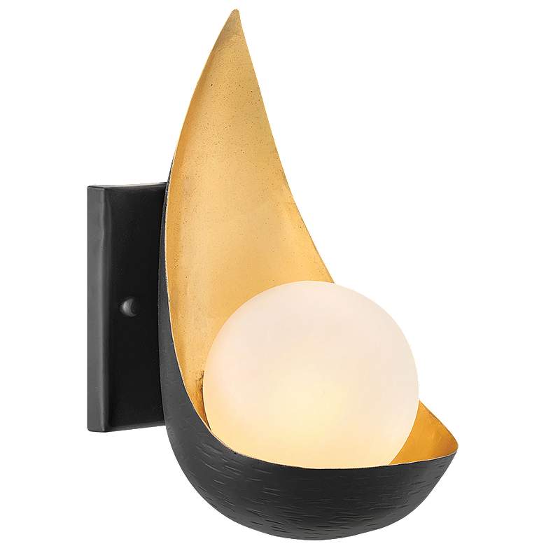 Image 1 Hinkley Lighting Ren 9.8 inch High Black and Gold Modern Wall Sconce