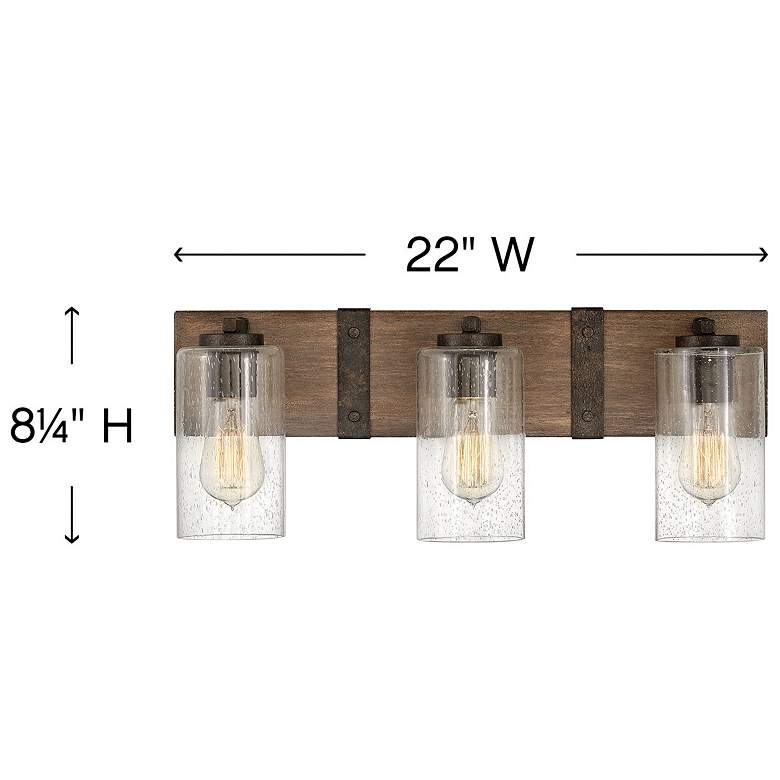 Image 4 Hinkley Lighting Sawyer 22" Wide 3-Light Rustic Sequoia Bath Light more views
