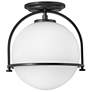 2_Hinkley Lighting Somerset 11 1/2" Black with White Globe Ceiling Light