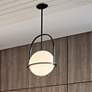 1_Hinkley Lighting Somerset 11 1/2" Black with White Globe Ceiling Light