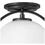 7_Hinkley Lighting Somerset 11 1/2" Black with White Globe Ceiling Light more views