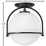 Hinkley Lighting Somerset 11 1/2" Black with White Globe Ceiling Light