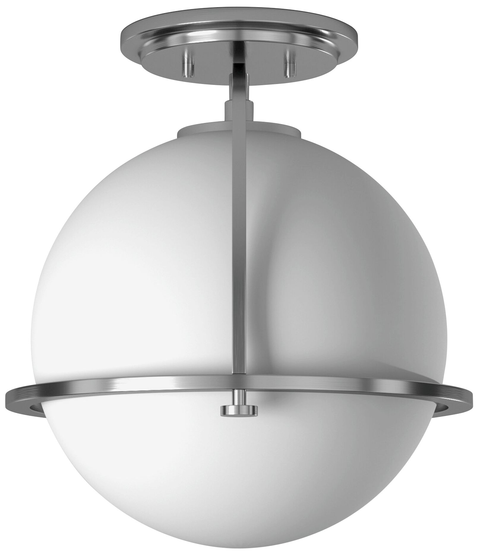 Hinkley Lighting Somerset 11 1/2" Nickel White Globe Ceiling Light
