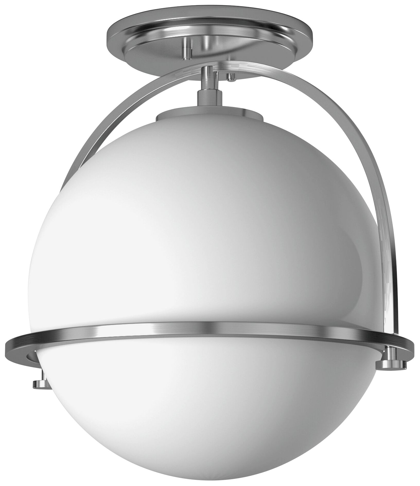 Hinkley Lighting Somerset 11 1/2" Nickel White Globe Ceiling Light