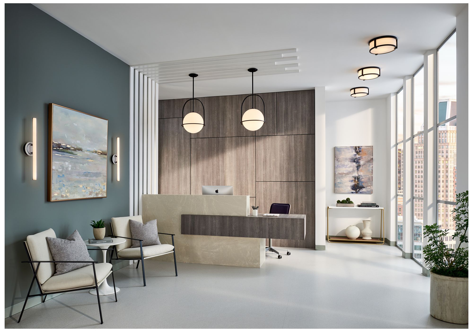 Hinkley Lighting Somerset 11 1/2" Nickel White Globe Ceiling Light