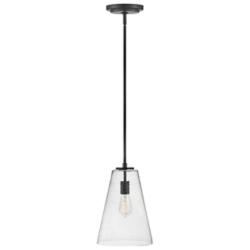Hinkley Lighting Vance 10" Wide Black and Seeded Glass Mini Pendant