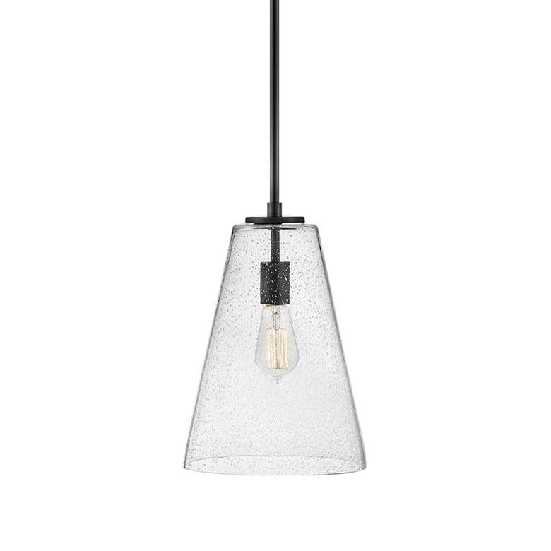 Image 2 Hinkley Lighting Vance 10" Wide Black and Seeded Glass Mini Pendant more views