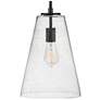 6_Hinkley Lighting Vance 10" Wide Black and Seeded Glass Mini Pendant more views