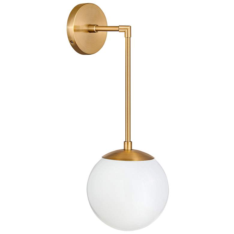 Image 1 Hinkley Lighting Warby 21 3/4" High Brass and White Glass Wall Sconce
