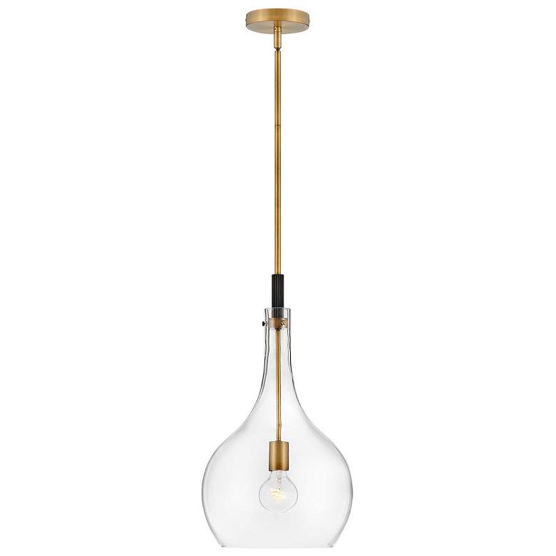 Image 1 Hinkley Lighting Ziggy 12" Wide Brass and Clear Glass Mini Pendant