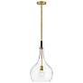 1_Hinkley Lighting Ziggy 12" Wide Brass and Clear Glass Mini Pendant