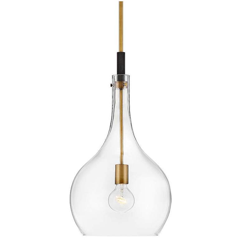 Image 2 Hinkley Lighting Ziggy 12" Wide Brass and Clear Glass Mini Pendant more views