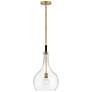 2_Hinkley Lighting Ziggy 12" Wide Brass and Clear Glass Mini Pendant more views