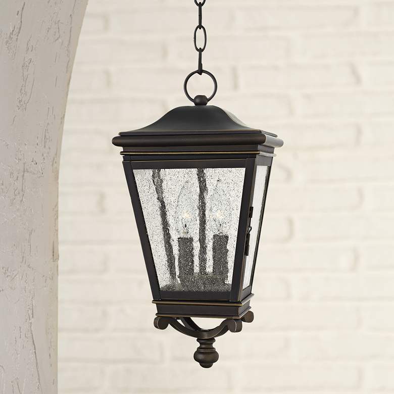 Image 1 Hinkley Lincoln 8 1/2" Wide Bronze Outdoor Hanging Light
