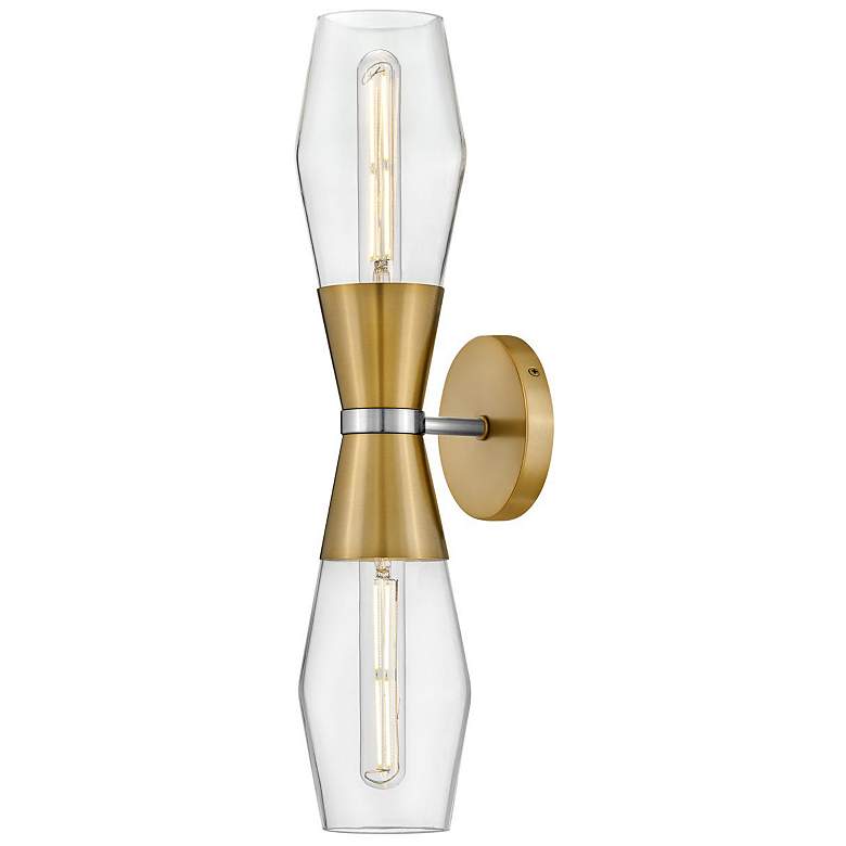 Image 1 Hinkley Livie 22" High Lacquered Brass 2-Light Wall Sconce