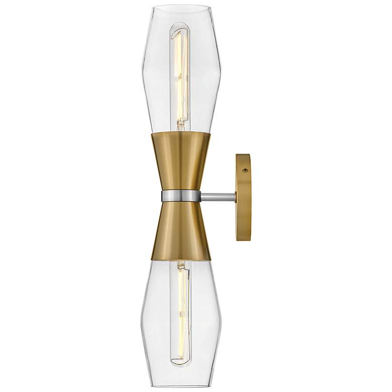 Image 3 Hinkley Livie 22" High Lacquered Brass 2-Light Wall Sconce more views
