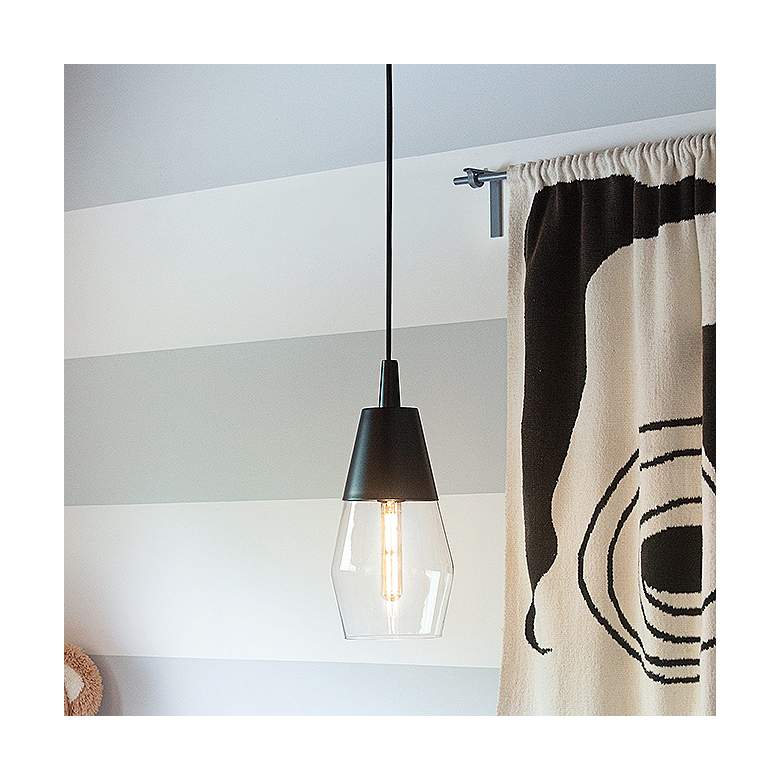 Image 2 Hinkley Livie 8" Wide Black Steel Mini Pendant