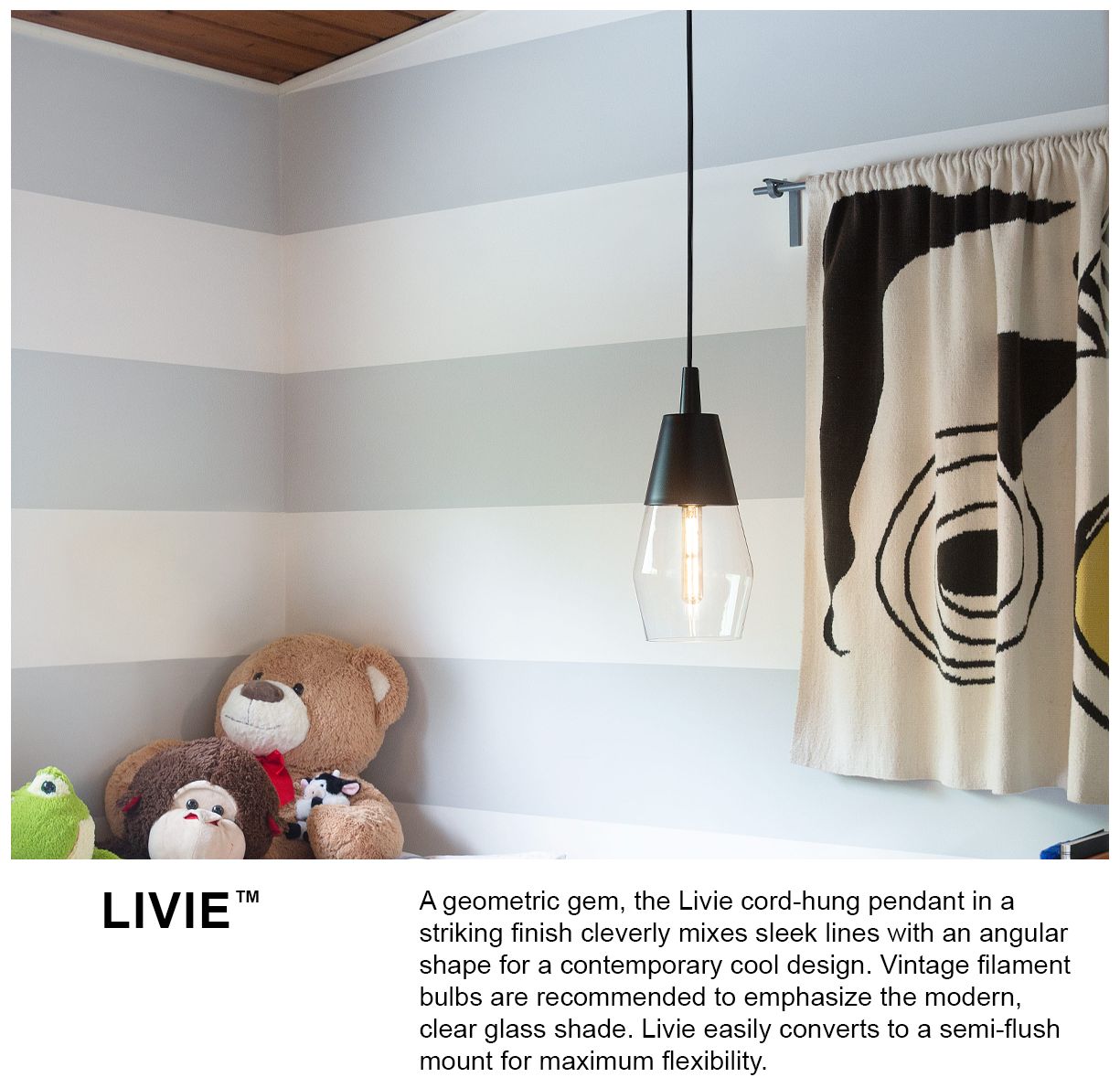 Hinkley Livie 8" Wide Black Steel Mini Pendant in scene