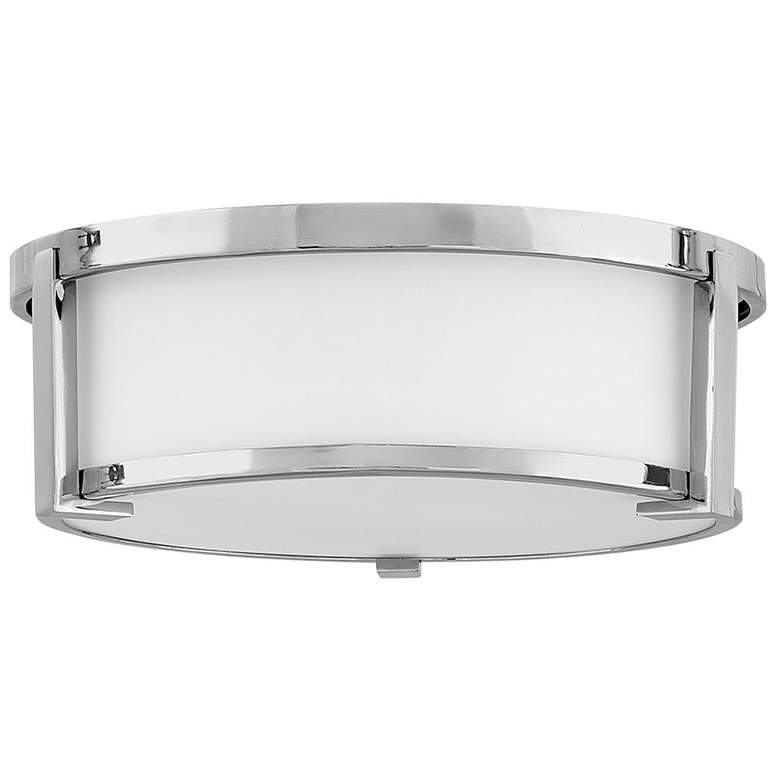 Image 1 Hinkley Lowell 13.25" Wide Chrome and Opal Glass Ceiling Light
