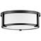 Hinkley Lowell 13 1/4" Wide Black and Opal Glass Drum Ceiling Light
