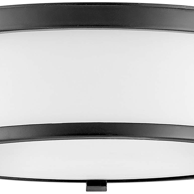 Image 3 Hinkley Lowell 13 1/4" Wide Black and Opal Glass Drum Ceiling Light more views