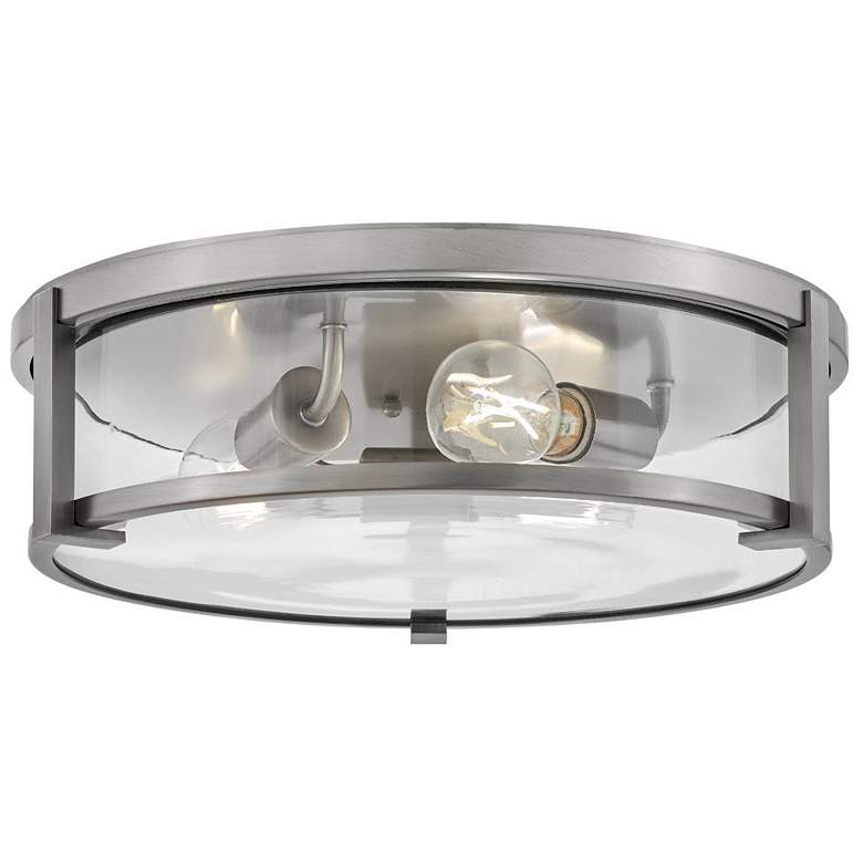 Image 1 Hinkley Lowell 16" Wide Antique Nickel 3-Light Ceiling Light