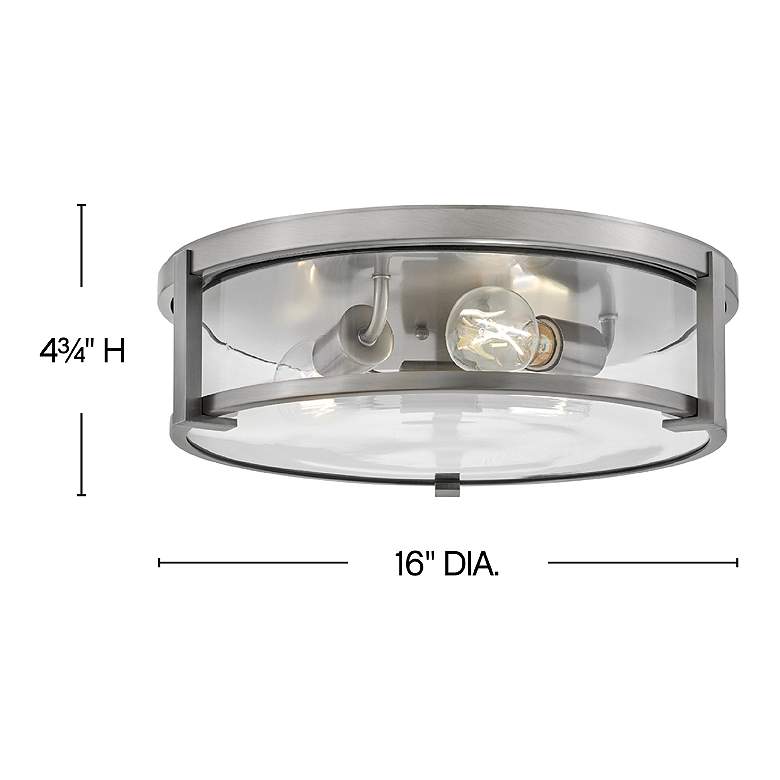 Image 3 Hinkley Lowell 16" Wide Antique Nickel 3-Light Ceiling Light more views