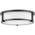 Hinkley Lowell 16" Wide Black and opal Glass Drum Ceiling Light