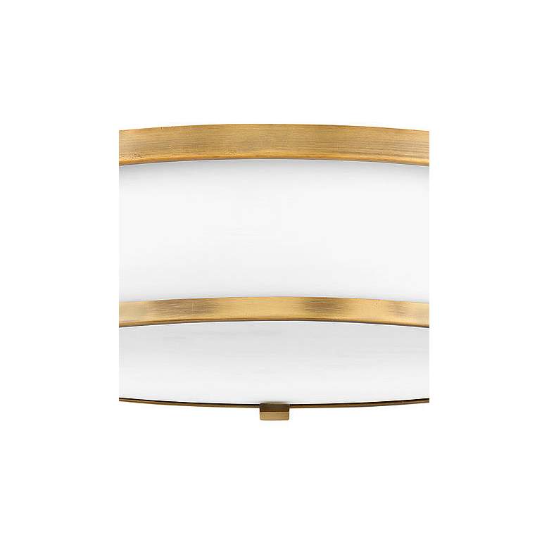 Image 2 Hinkley Lowell 16" Wide Brass and White Drum Flushmount Ceiling Light more views