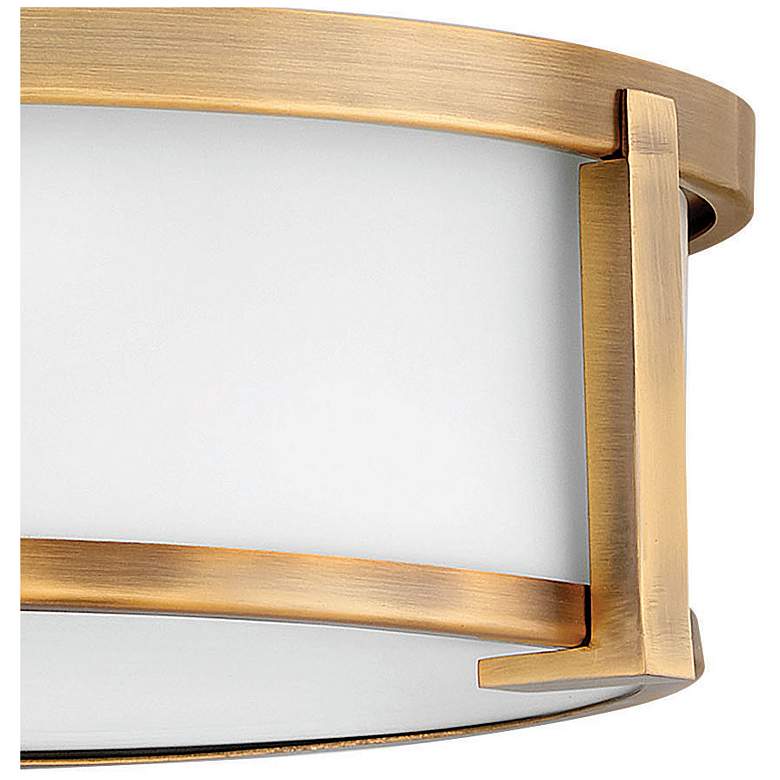 Image 3 Hinkley Lowell 16" Wide Brass and White Drum Flushmount Ceiling Light more views