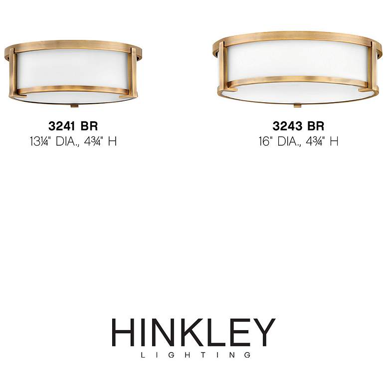 Image 5 Hinkley Lowell 16" Wide Brass and White Drum Flushmount Ceiling Light more views